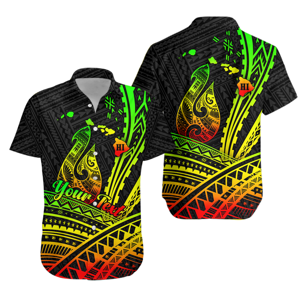 (Custom Personalised) Hawaii Fish Hook Polynesian Tribal Reggae Hawaiian Shirt - LT12 Unisex Reggae - Polynesian Pride