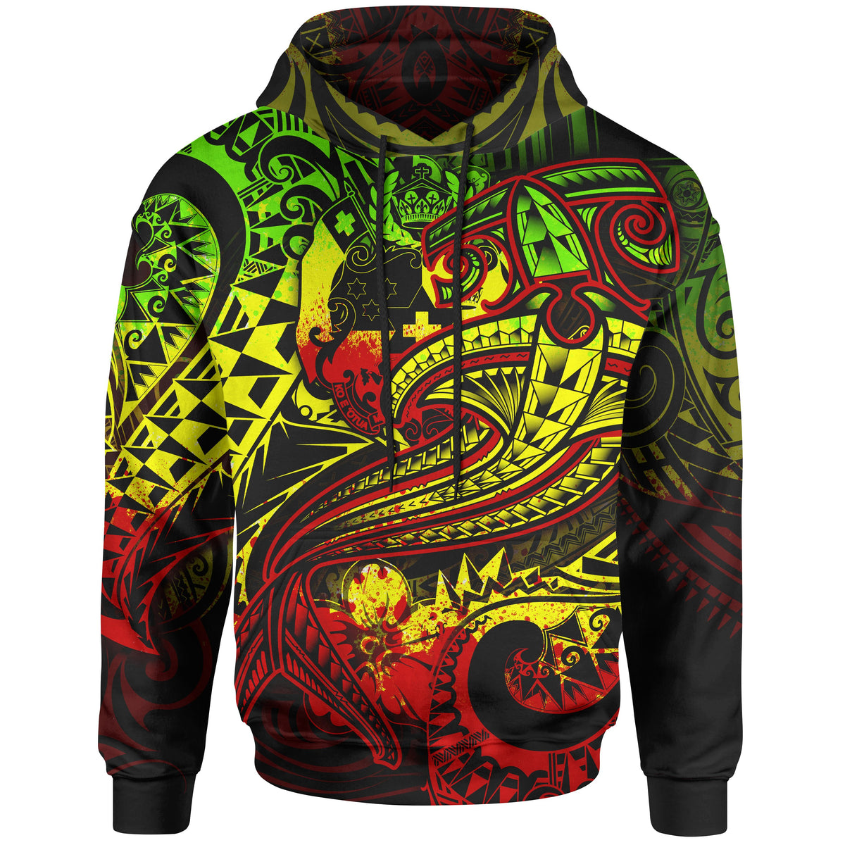 Tonga Hoodie Reggae Shark Polynesian Tattoo Unisex Reggae - Polynesian Pride