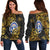 Northern Mariana Islands Women's Off Shoulder Sweaters - Abstract Style Black - Polynesian Pride