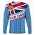 Fiji Day Long Sleeve Shirt - Tapa Pattern With Flag - LT12 Unisex Blue - Polynesian Pride