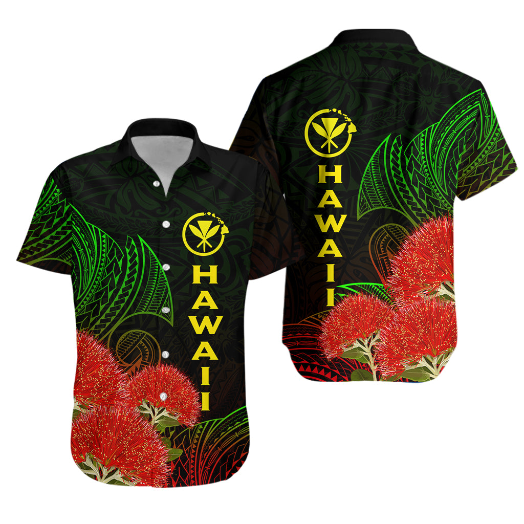 Hawaii Polynesian Hawaiian Shirt - Ohia Lehua - LT12 Unisex Black - Polynesian Pride