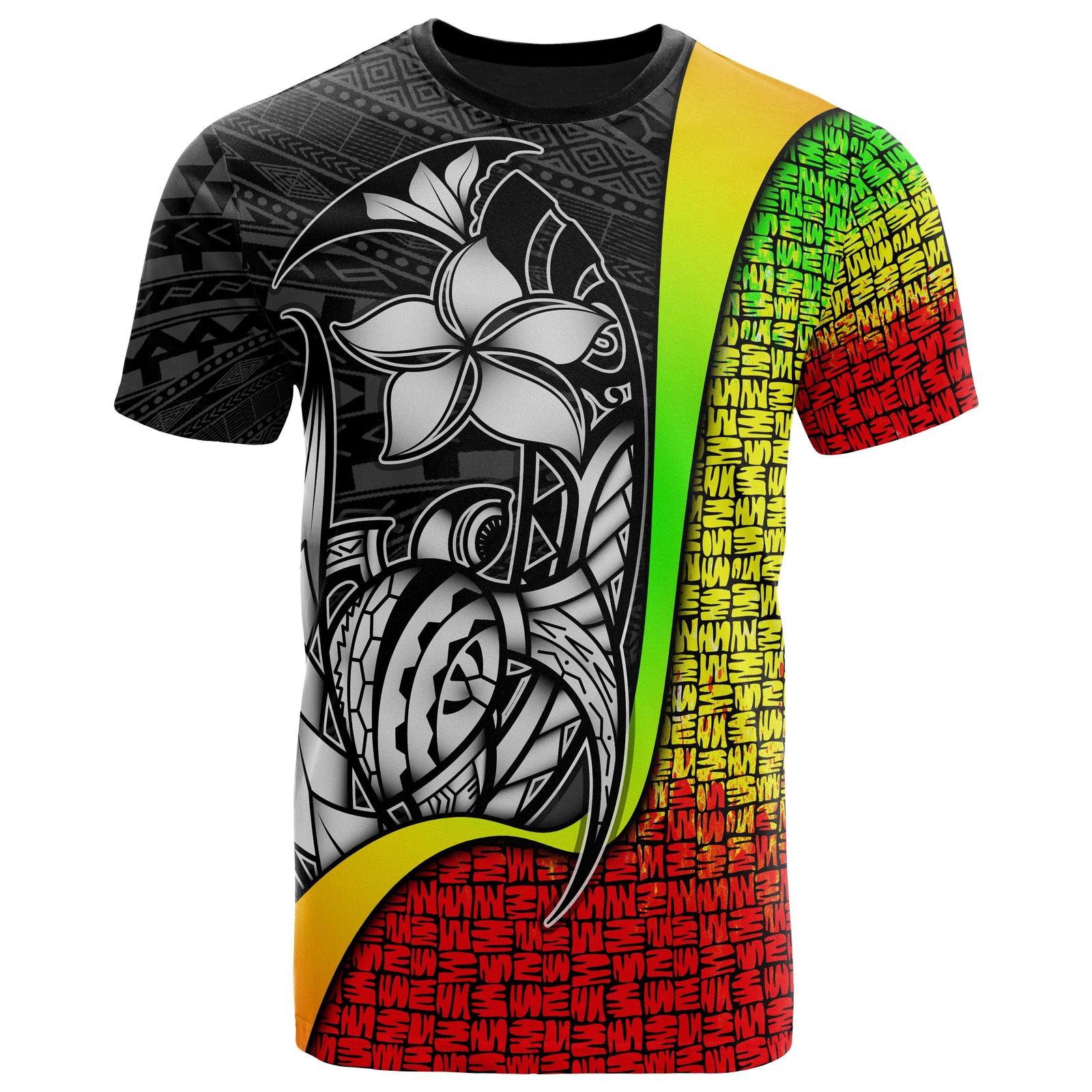 Polynesian T Shirt Reggae Turtle with Hook Unisex Reggae - Polynesian Pride