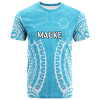 Cook Islands Mauke T Shirt Tribal Pattern LT12 Unisex Blue - Polynesian Pride