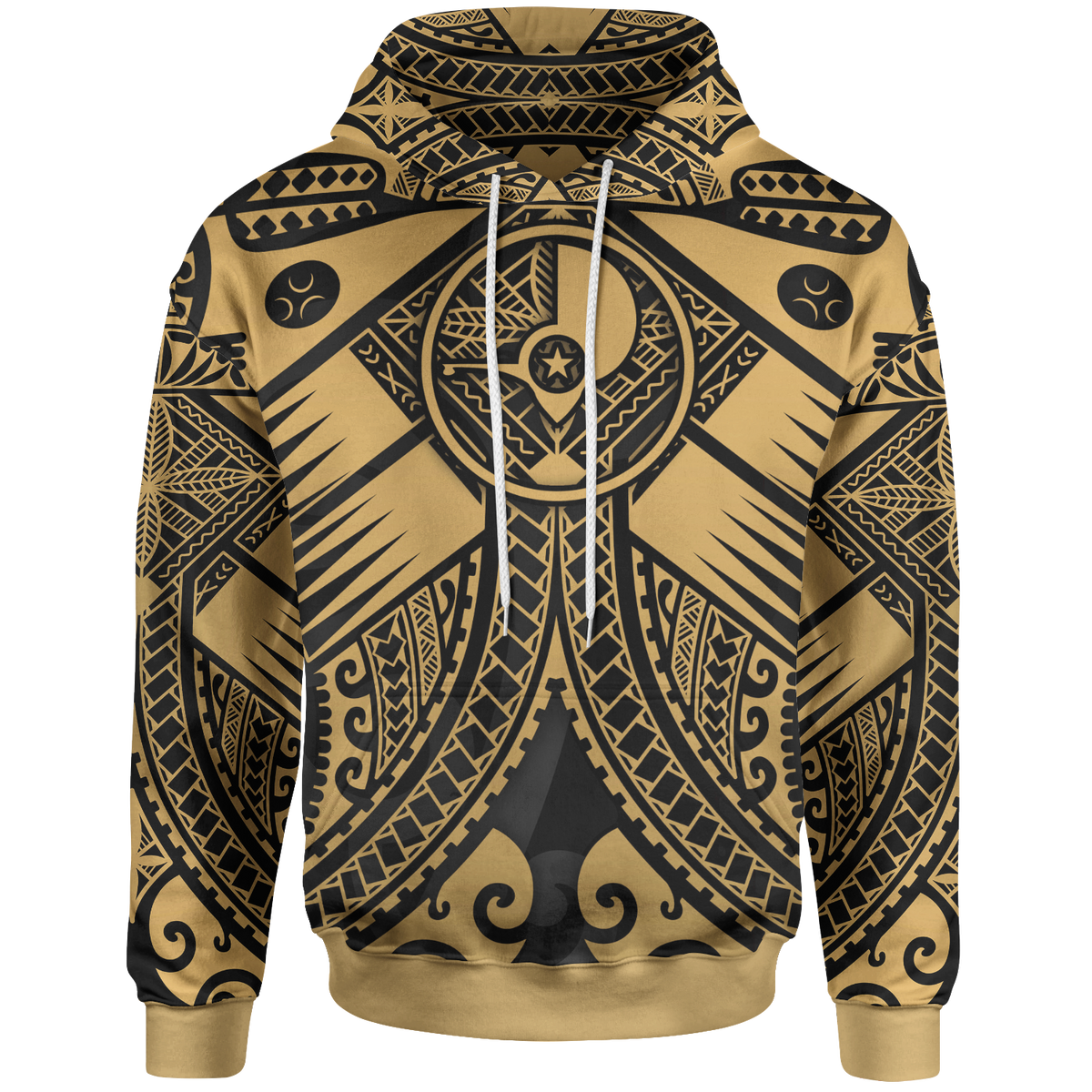 YAP Hoodie Gold Seal with Polynesian Tattoo Unisex Gold - Polynesian Pride