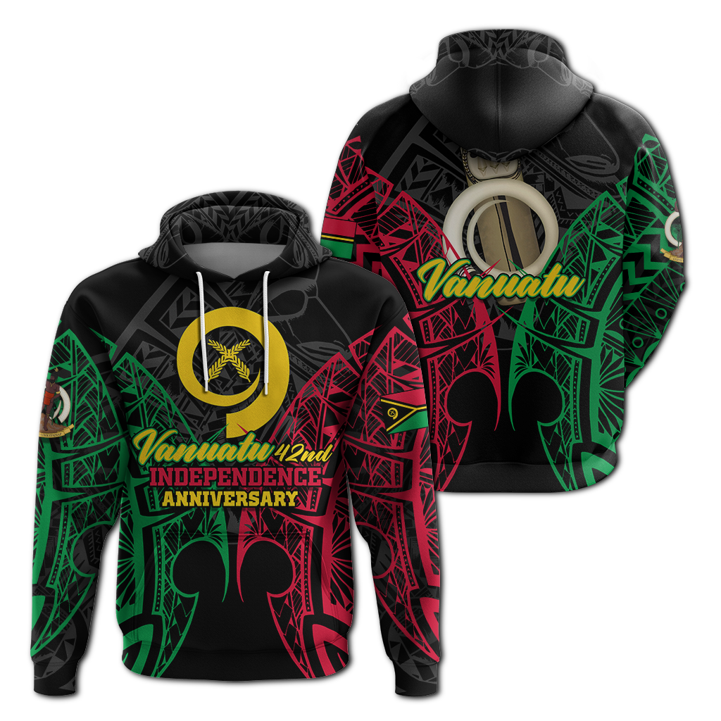 Vanuatu 42nd Independence Anniversary Pride Hoodie LT12 Hoodie Black - Polynesian Pride