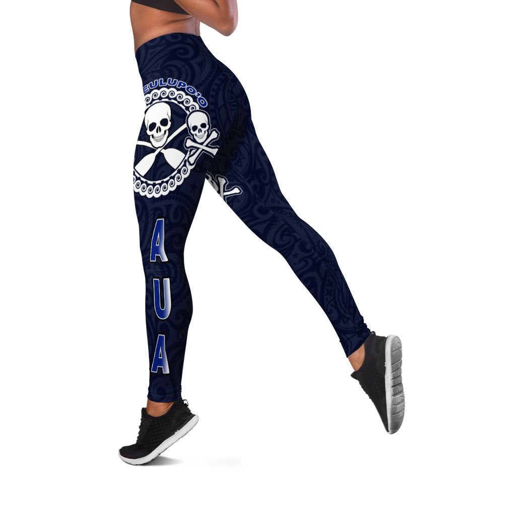 American Samoa Women's Leggings - Paepaeulupo'o Aua Blue - Polynesian Pride