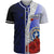 Northern Mariana Islands Polynesian Baseball Shirt - Coat Of Arm With Hibiscus Blue Unisex Blue - Polynesian Pride