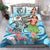 Niue Bedding Set - Polynesian Girls With Shark Blue - Polynesian Pride