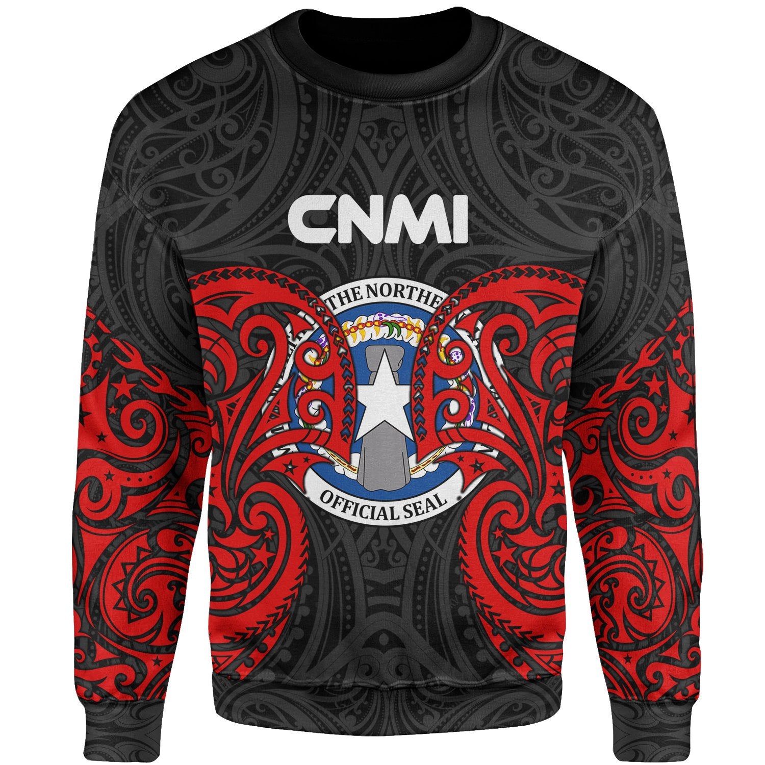 Northern Mariana Islands Polynesian Sweater - Spirit Style Unisex Black - Polynesian Pride