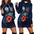 Guam Polynesian Hoodie Dress - Blue Turtle Hibiscus Blue - Polynesian Pride