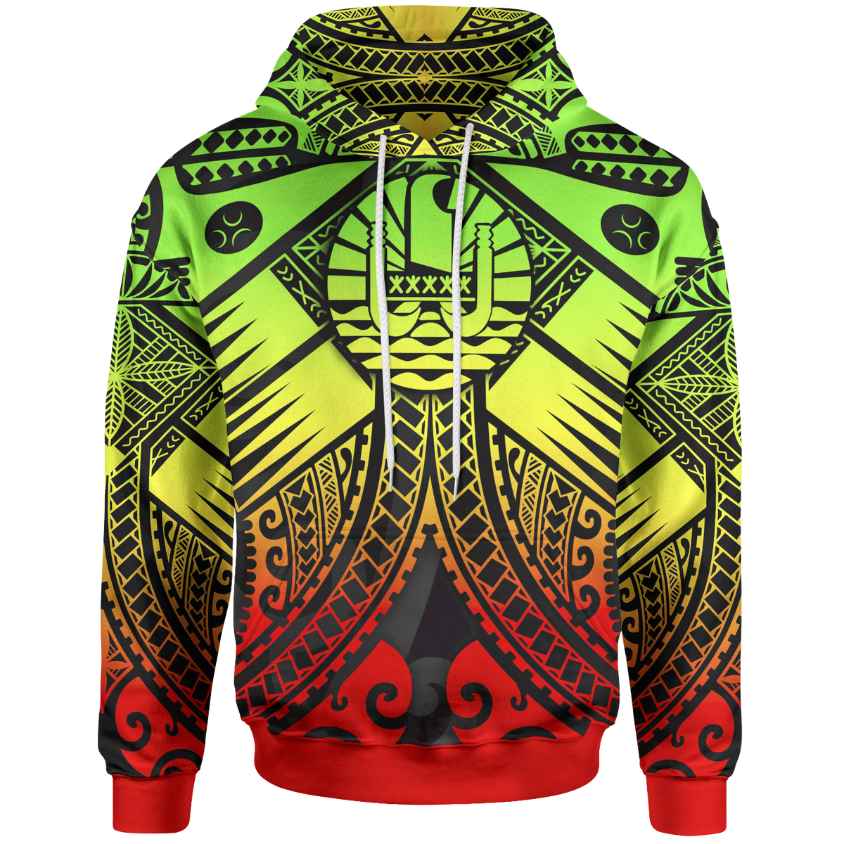 Tahiti Hoodie Reggae Seal with Polynesian Tattoo Unisex Reggae - Polynesian Pride