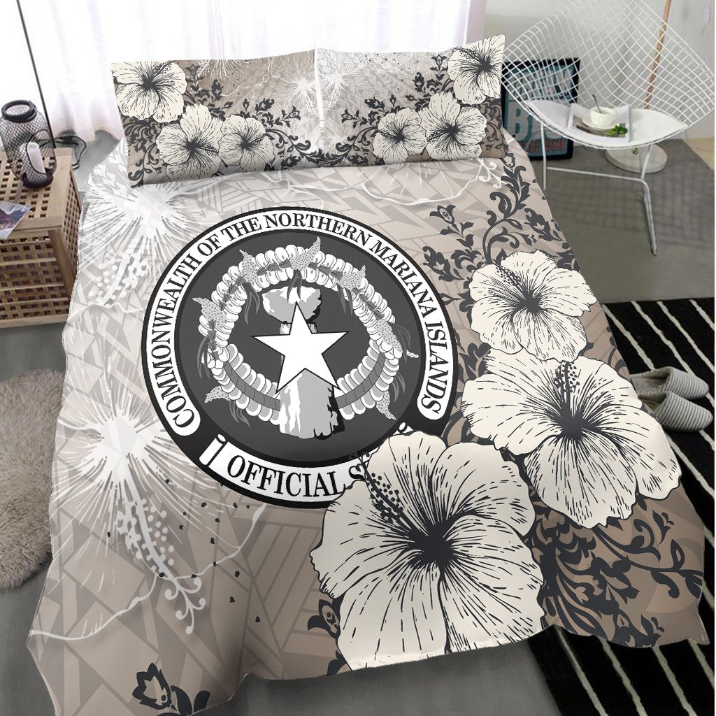 Northern Mariana Islands Bedding Set - Vintage Luxury Floral Style - Polynesian Pride