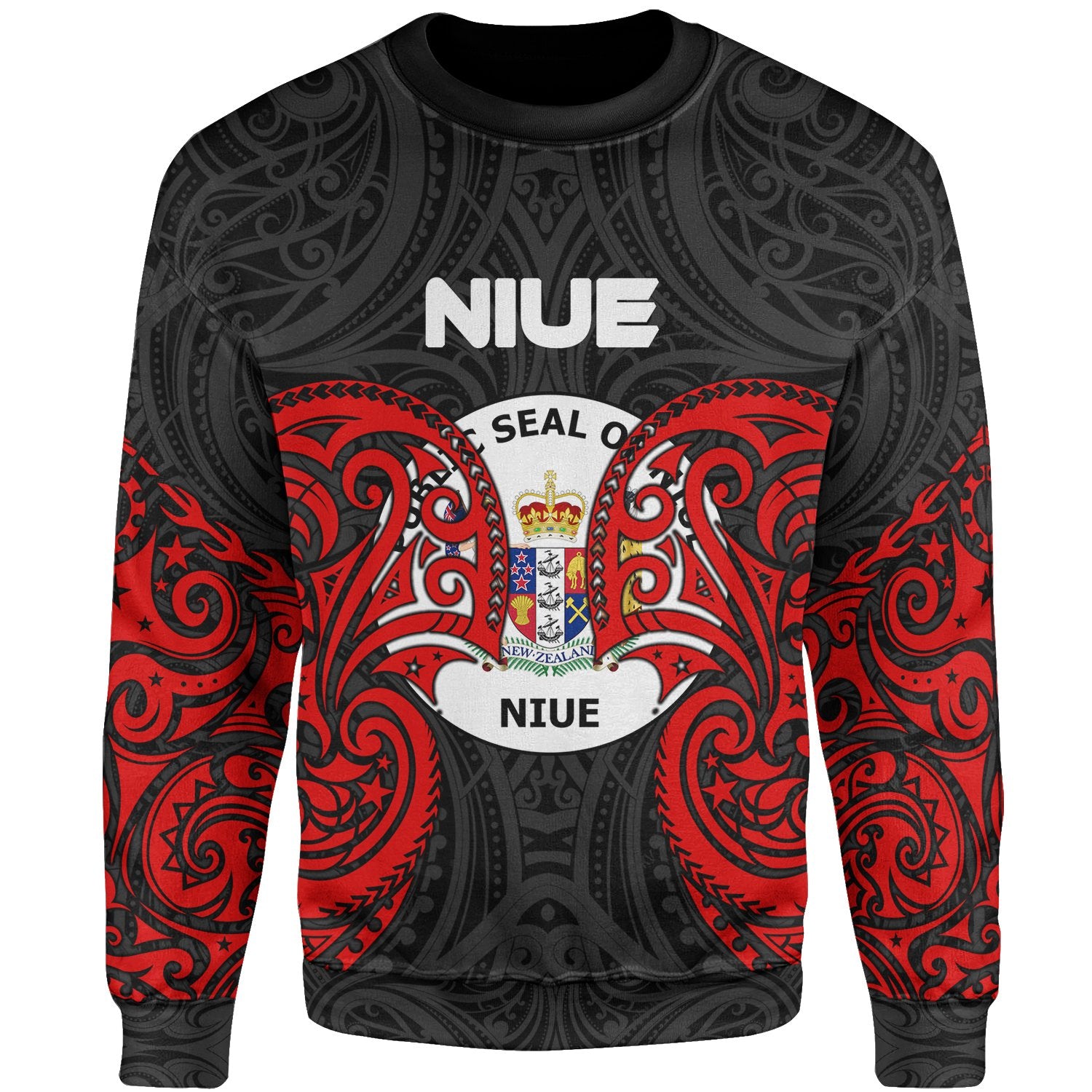 Niue Polynesian Sweater - Spirit Style Unisex Black - Polynesian Pride