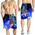 Yap Men's Shorts - Humpback Whale with Tropical Flowers (Blue) - Polynesian Pride