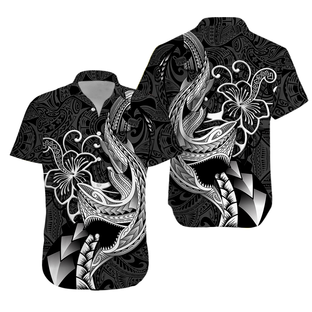 Polynesian Shark Tattoo Hawaii Tribal Hawaiian Shirt - LT12 Unisex Black - Polynesian Pride