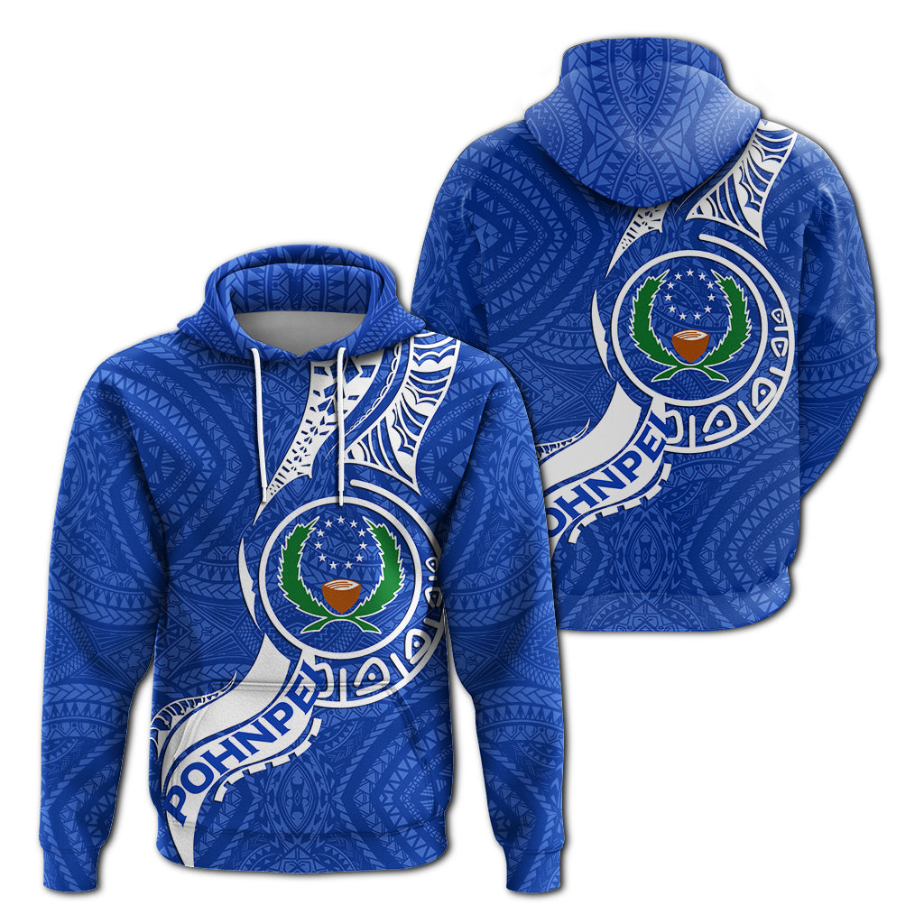 Pohnpei Hoodie Micronesia Pride Blue LT12 Unisex Blue - Polynesian Pride