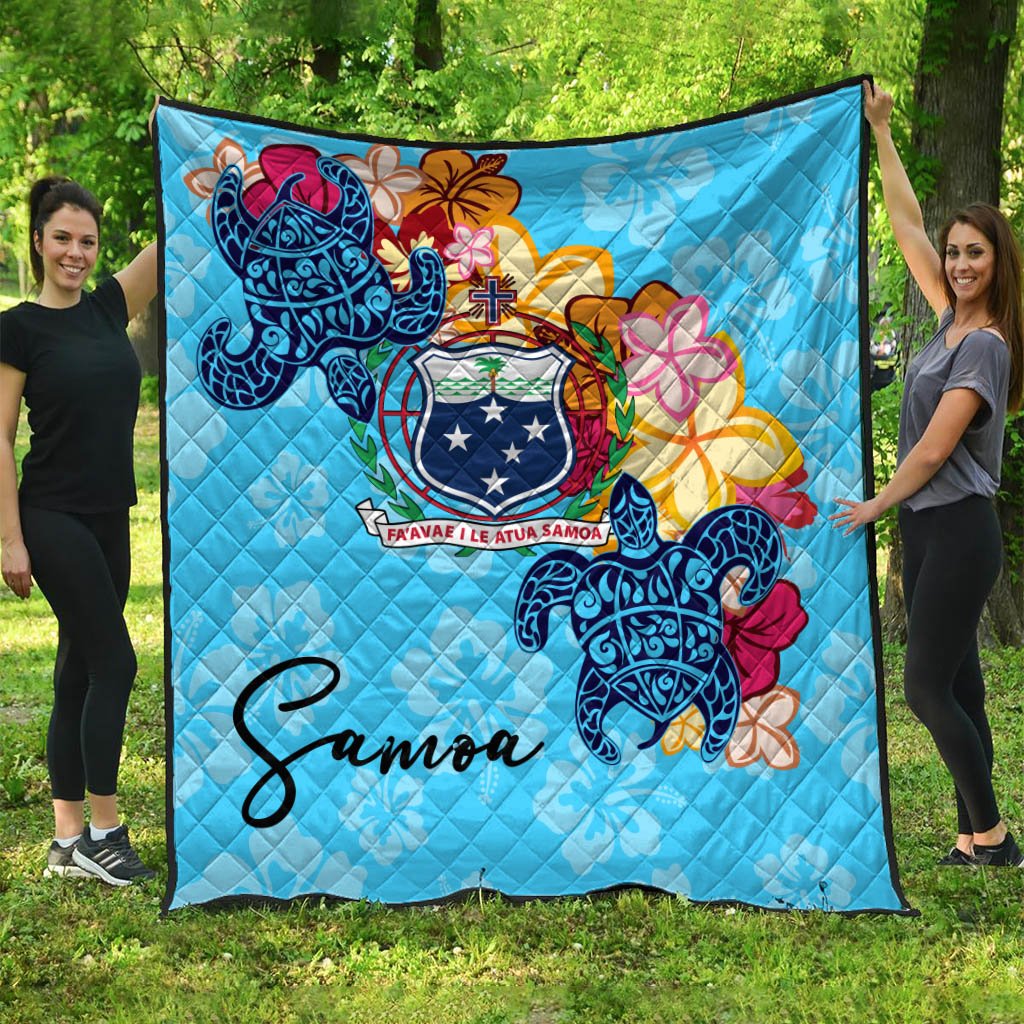 Samoa Premium Quilt - Tropical Style Blue - Polynesian Pride