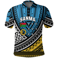Custom Vanuatu Sanma Province Tribal Pattern Polo Shirt LT12 Unisex Blue - Polynesian Pride