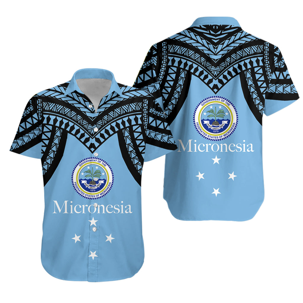 Federated States of Micronesia Hawaiian Shirt - Micronesia Pattern - LT12 Unisex Blue - Polynesian Pride