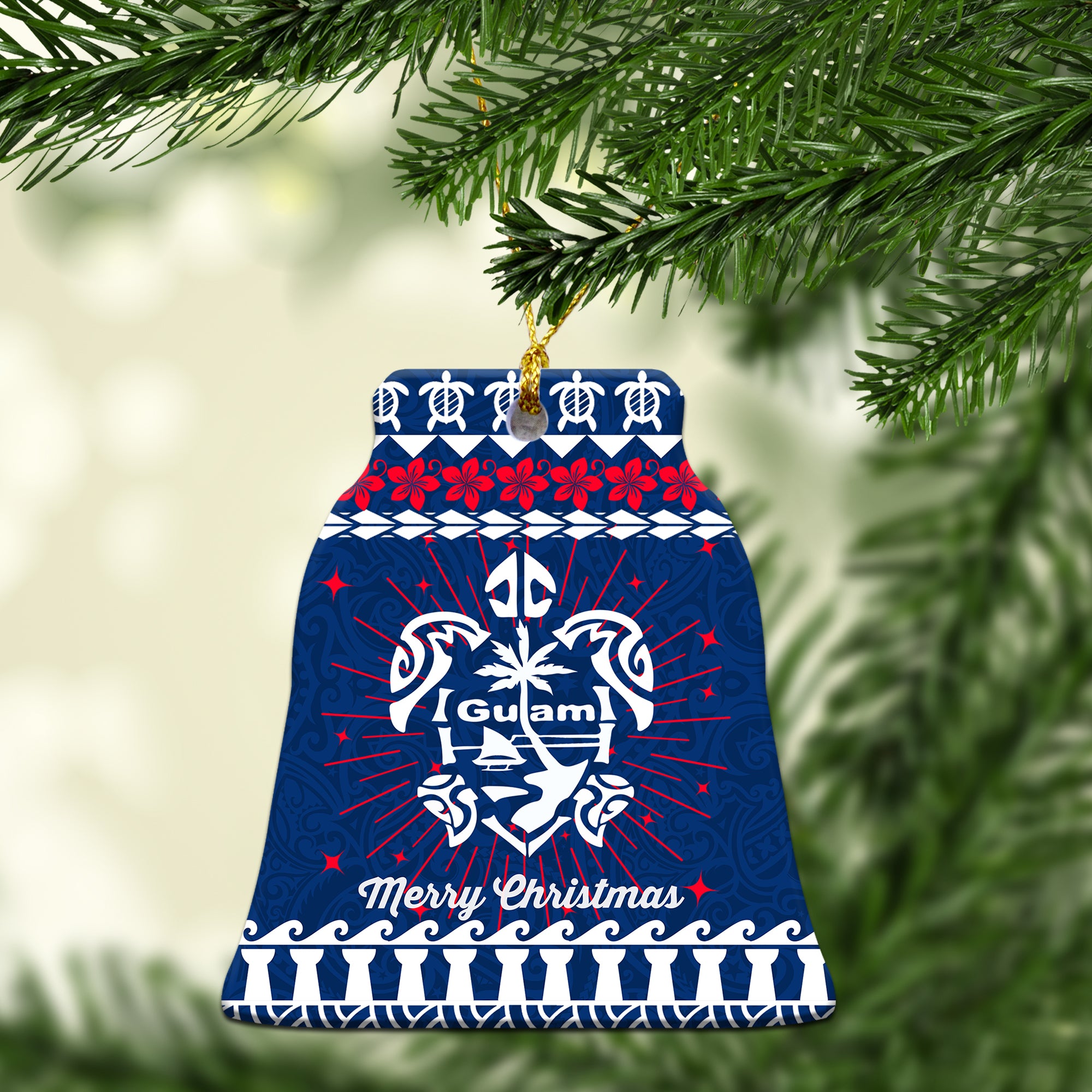 Guam Chamorro Pattern Christmas Ornament - LT12 - Polynesian Pride