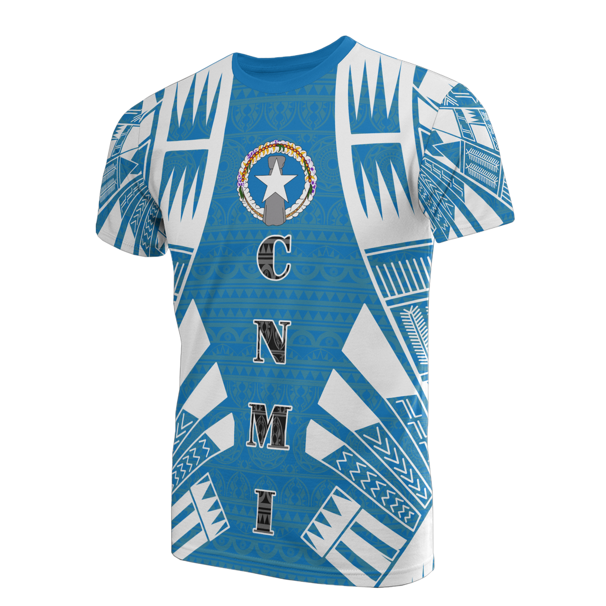 Northern Mariana Islands T Shirt C N M I Flag Polynesian Tattoo Blue Style Unisex Blue - Polynesian Pride