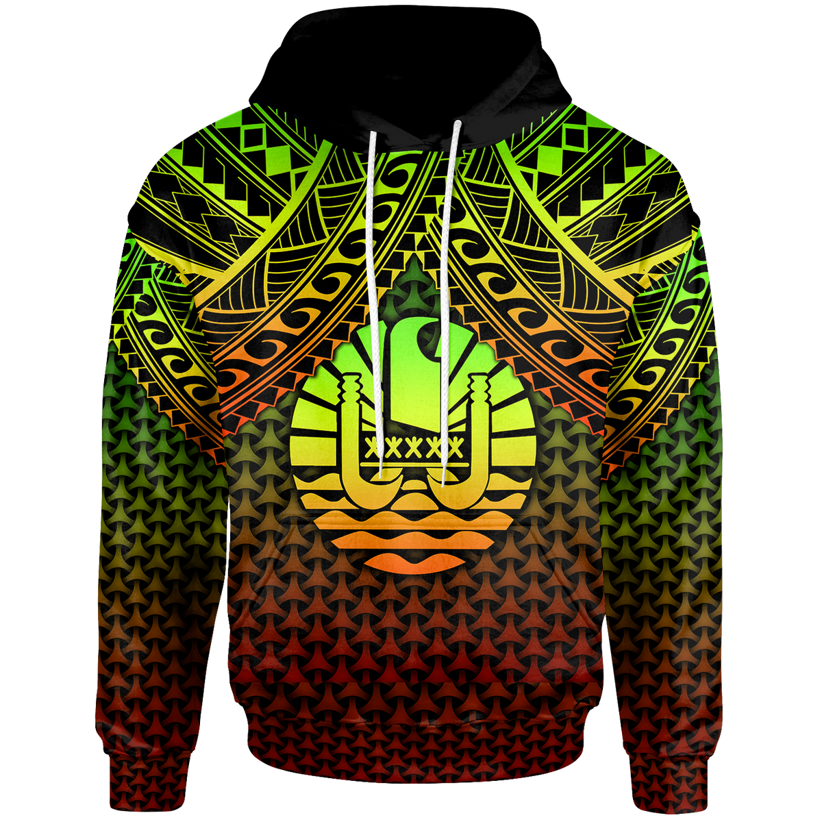 Polynesian Tahiti Custom Hoodie Reggae Vintage Polynesian Patterns Unisex Reggae - Polynesian Pride