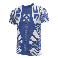 Gambier Islands T Shirt National Flag Polynesian Tattoo Blue Style Unisex Blue - Polynesian Pride