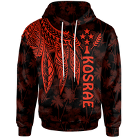 Kosrae Hoodie Polynesian Wings (Red) Unisex Red - Polynesian Pride