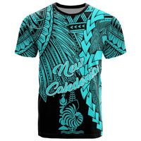 New Caledonia Polynesian T Shirt Tribal Wave Tattoo Neon Blue Unisex Neon Blue - Polynesian Pride