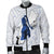 Guam Men's Bomber Jacket - Chamorro Heritage Ver 2 White Blue - Polynesian Pride