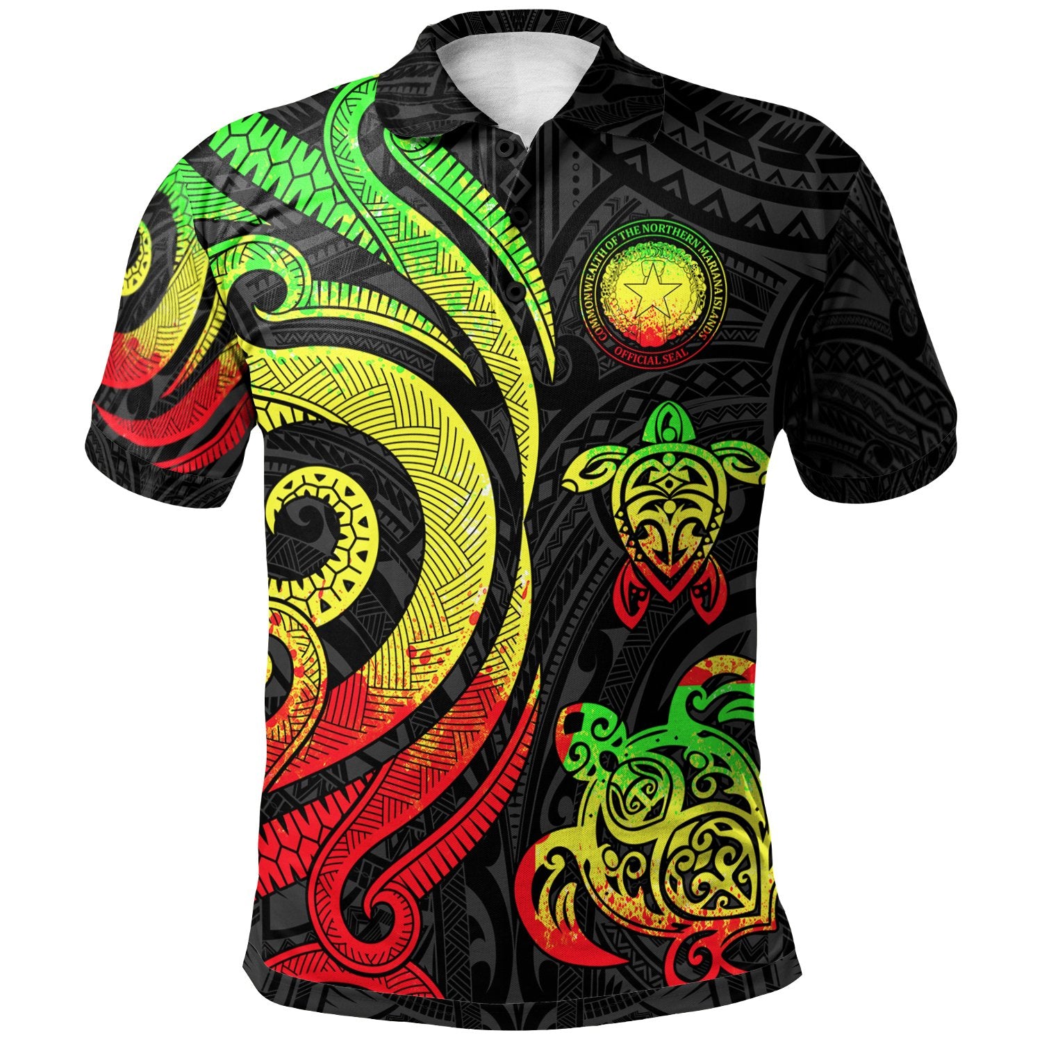 Northern Mariana Islands Polo Tentacle Turtle Reggae Unisex Reggae - Polynesian Pride