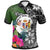 Niue Polo Shirt Turtle Plumeria Banana Leaf Unisex Black - Polynesian Pride