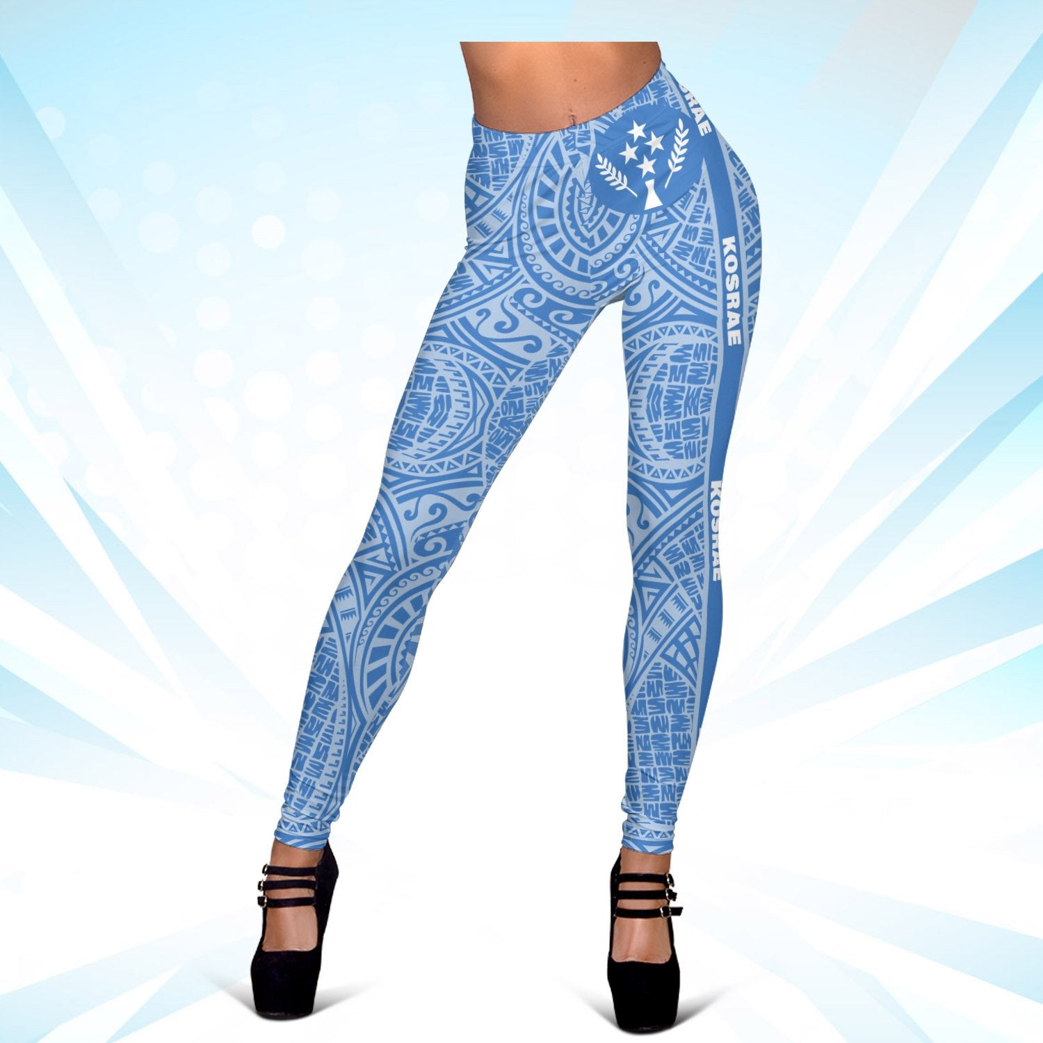 Kosrae Women's Leggings - Blue Version Blue - Polynesian Pride