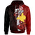 Papua New Guinea Polynesian Hoodie Bird of Paradise With Hibiscus Unisex Red - Polynesian Pride