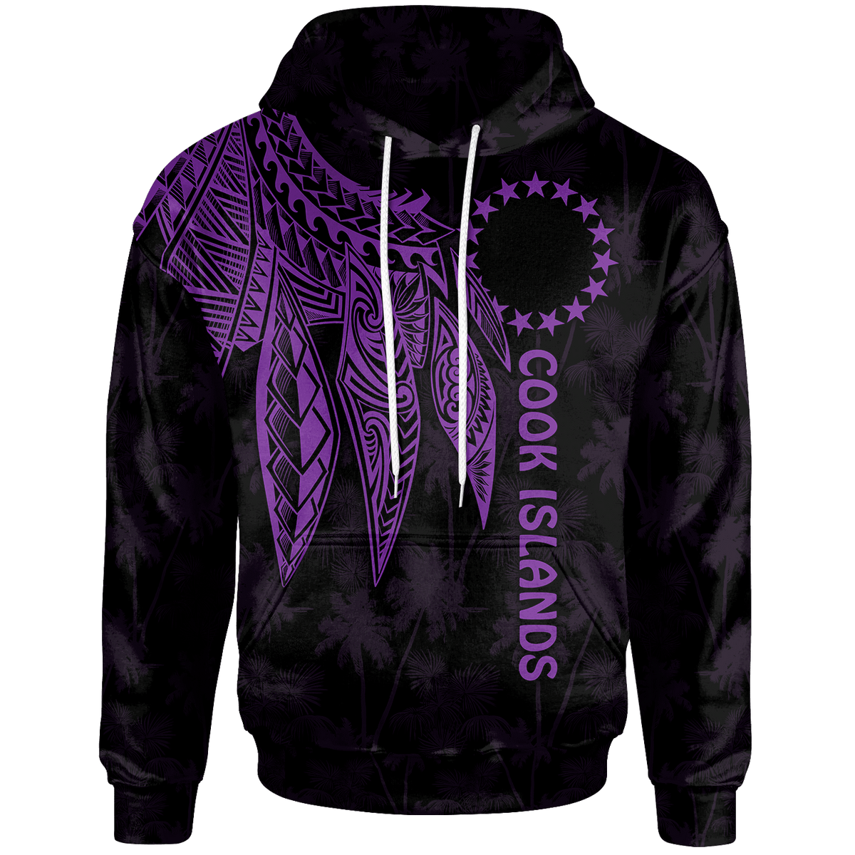 Cook Islands Hoodie Polynesian Wings (Purple) Unisex Purple - Polynesian Pride