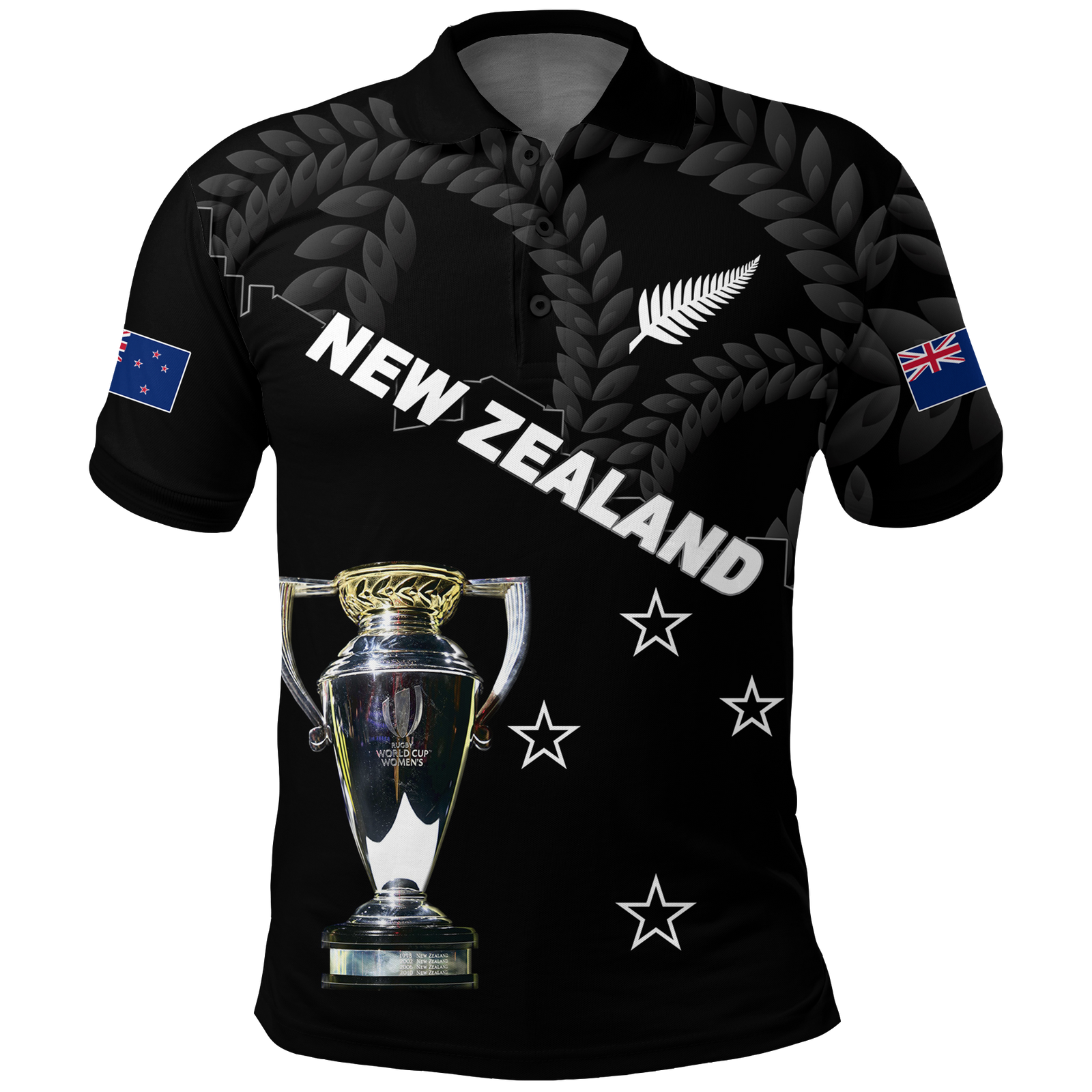 New Zealand Champions Rugby 2022 Polo Shirt LT12 Black - Polynesian Pride