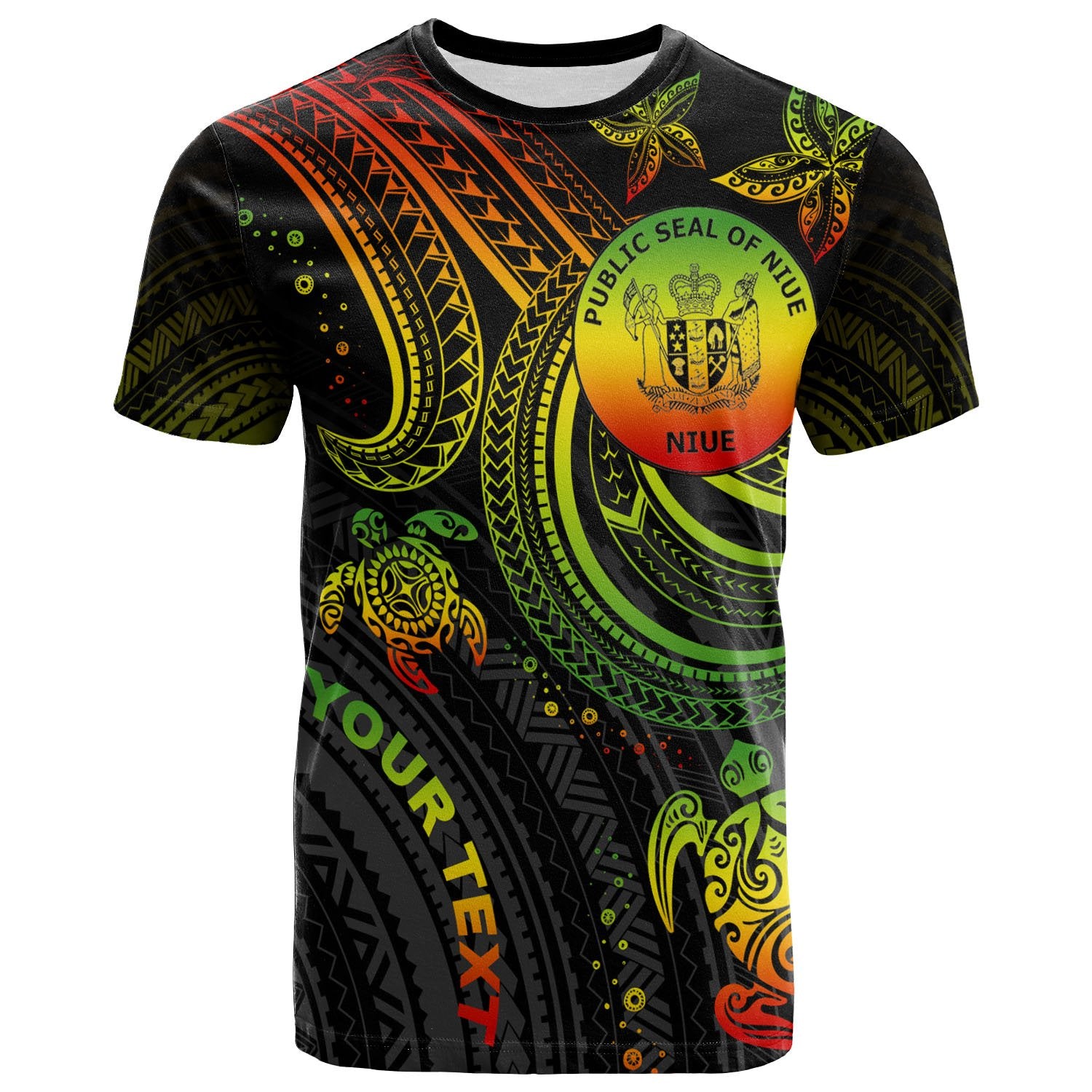 Niue Custom T shirt Reggae Turtle Unisex Art - Polynesian Pride