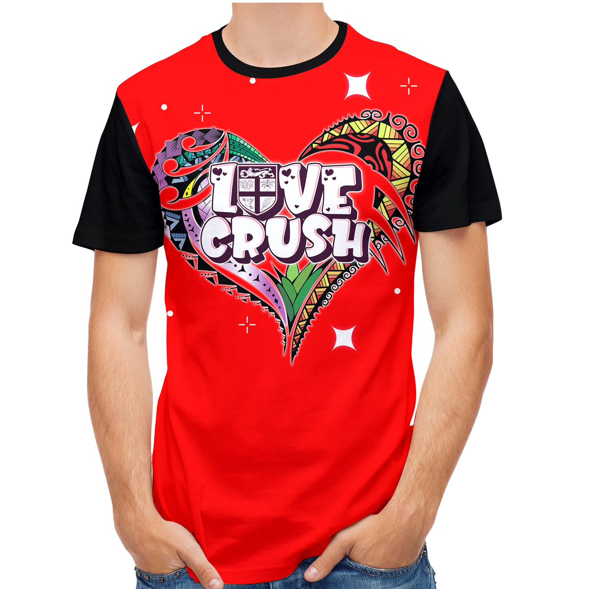 Fiji Valentine Couple Heart T Shirt LT2 No Women - Polynesian Pride