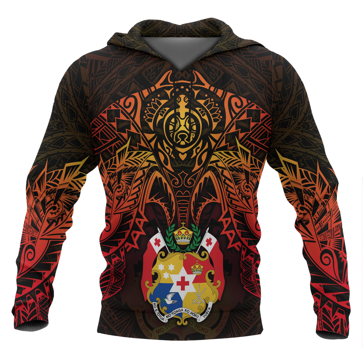 Tonga Polynesian Hoodie Red Manta Ray Unisex RED - Polynesian Pride