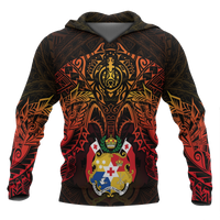 Tonga Polynesian Hoodie Red Manta Ray Unisex RED - Polynesian Pride