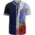 Solomon Islands Polynesian Baseball Shirt - Coat Of Arm With Hibiscus Blue Unisex Blue - Polynesian Pride