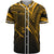 Fiji Baseball Shirt - Gold Color Cross Style Unisex Black - Polynesian Pride