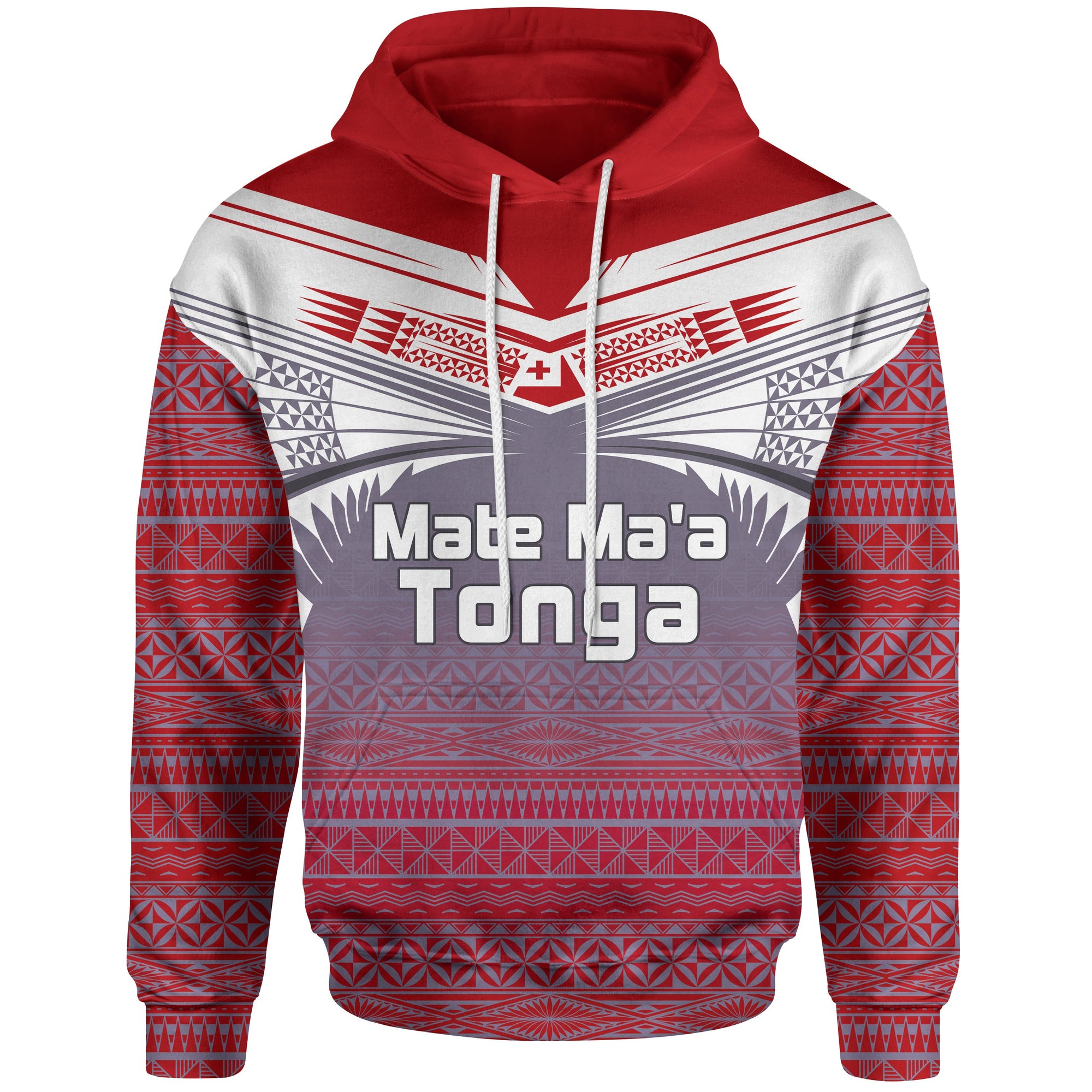 Tonga Polynesian Hoodie White Tattoo Unisex White - Polynesian Pride