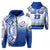 Custom Manu Samoa Rugby Zip Hoodie Impressive Version Custom Text and Number Unisex Blue - Polynesian Pride