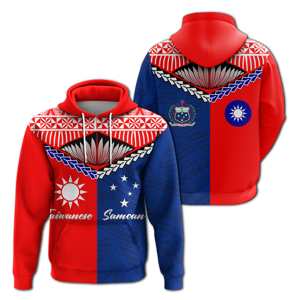 Taiwanese Combine Samoan Pride Hoodie LT12 Hoodie Blue - Polynesian Pride