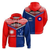 Taiwanese Combine Samoan Pride Hoodie LT12 Hoodie Blue - Polynesian Pride