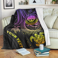 Federated States of Micronesia Custom Personalised Premium Blanket - Pink Turtle White - Polynesian Pride