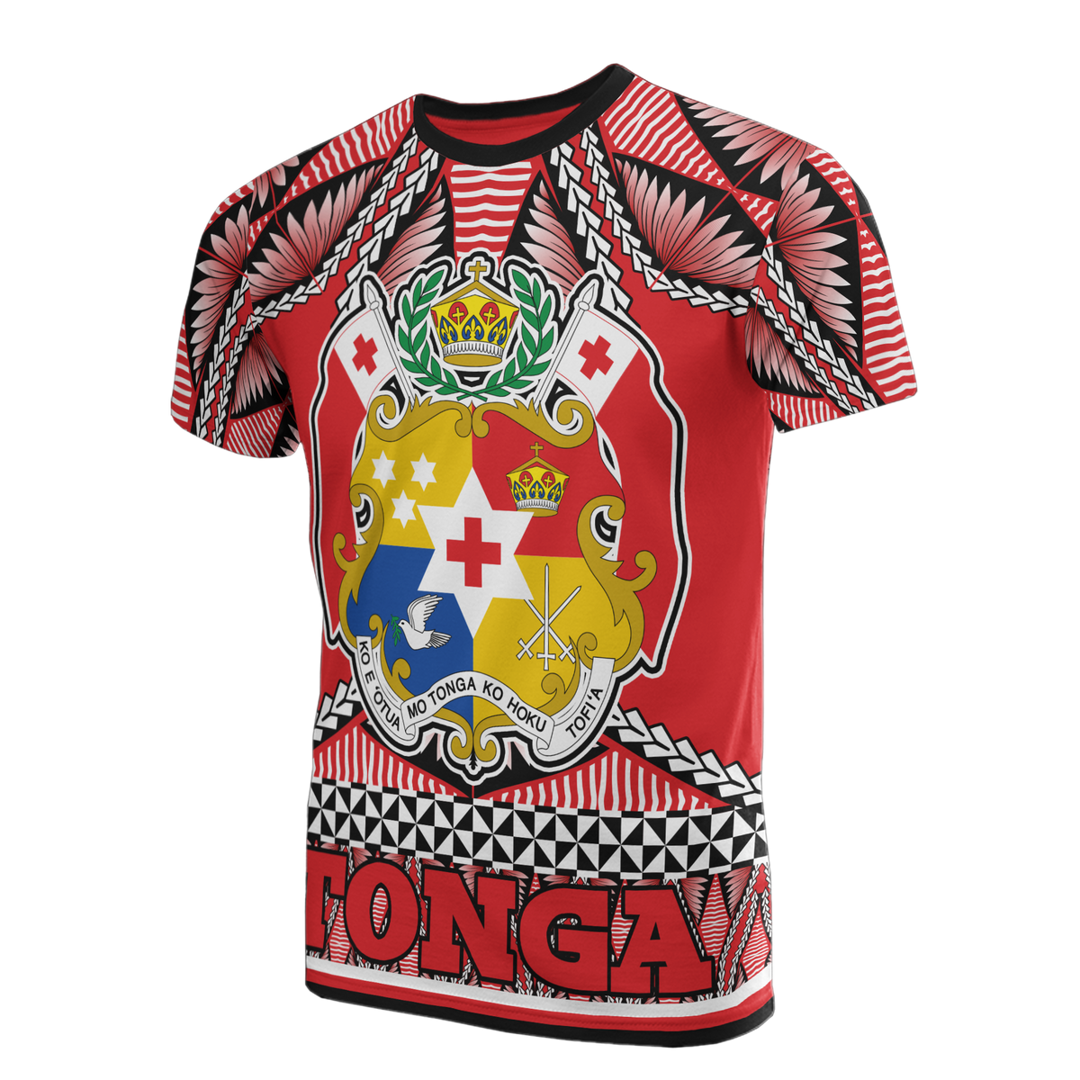 Tonga Polynesian T Shirt Tonga Coat of Arms Unisex Red - Polynesian Pride