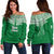 Norfolk Islands Pine Tree Women Off Shoulder Sweater - LT12 Green - Polynesian Pride