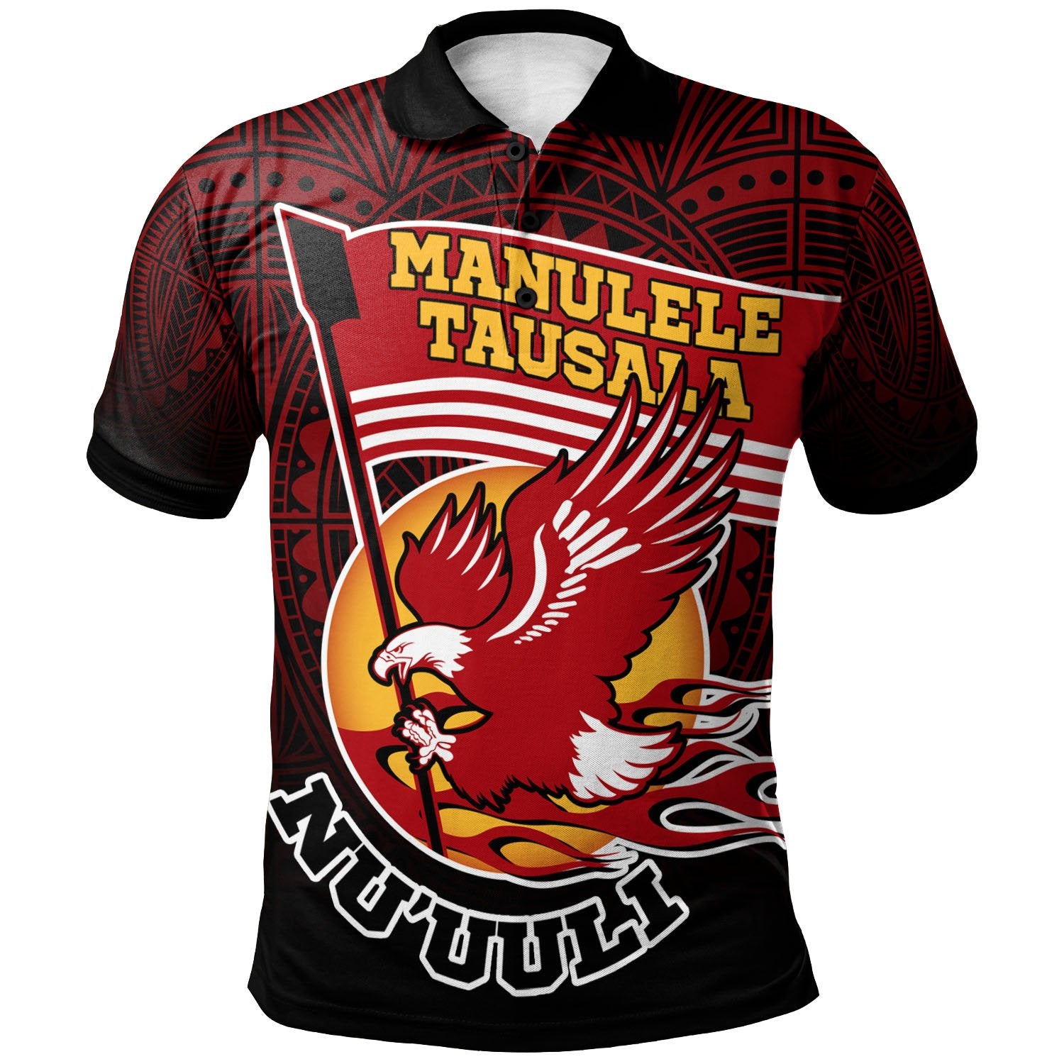 American Samoa Custom Polo Shirt Manulele Tausala Nuuuli (Ver 2) Unisex Red - Polynesian Pride